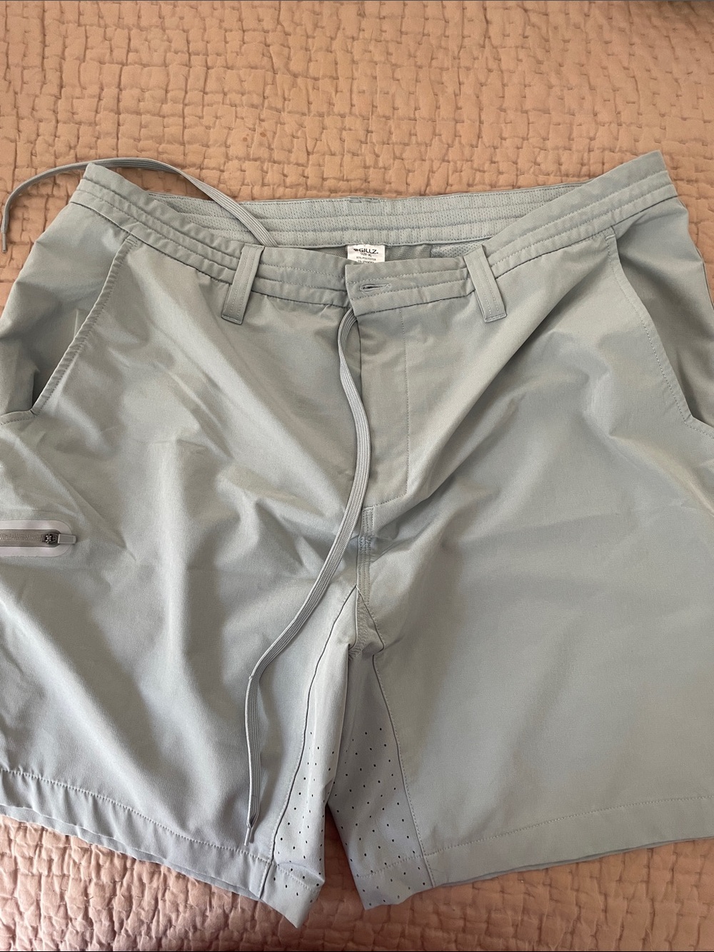Men's Light Gray Flat Front Active Shorts - Performance Everyday